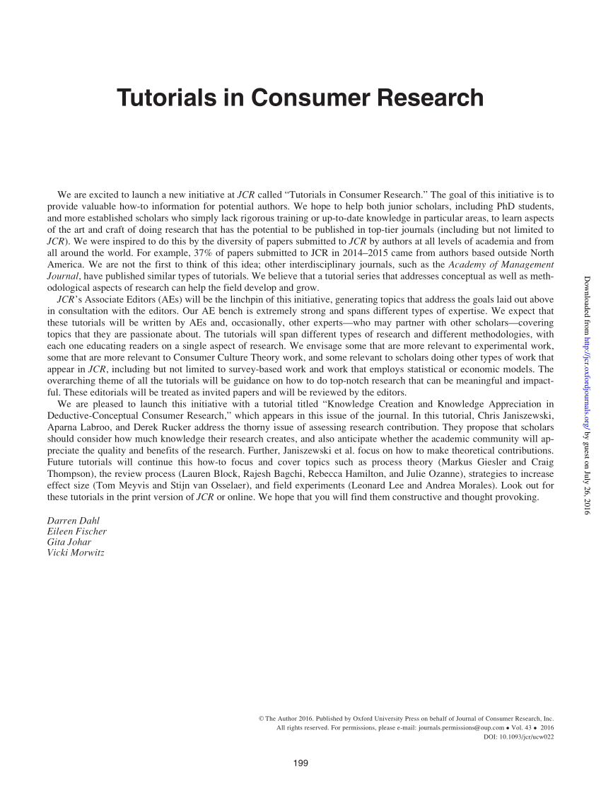 consumer research literature