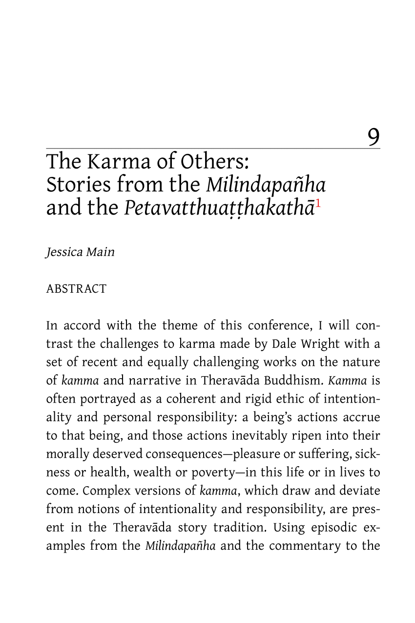 Pdf The Karma Of Others Stories From The Milindapanha And The Petavatthu Aá¹­á¹­hakatha