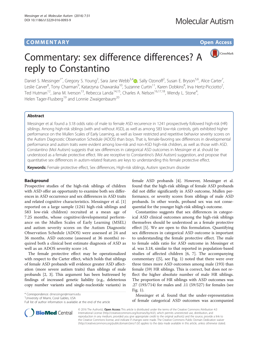 Pdf Commentary Sex Difference Differences A Reply To Constantino