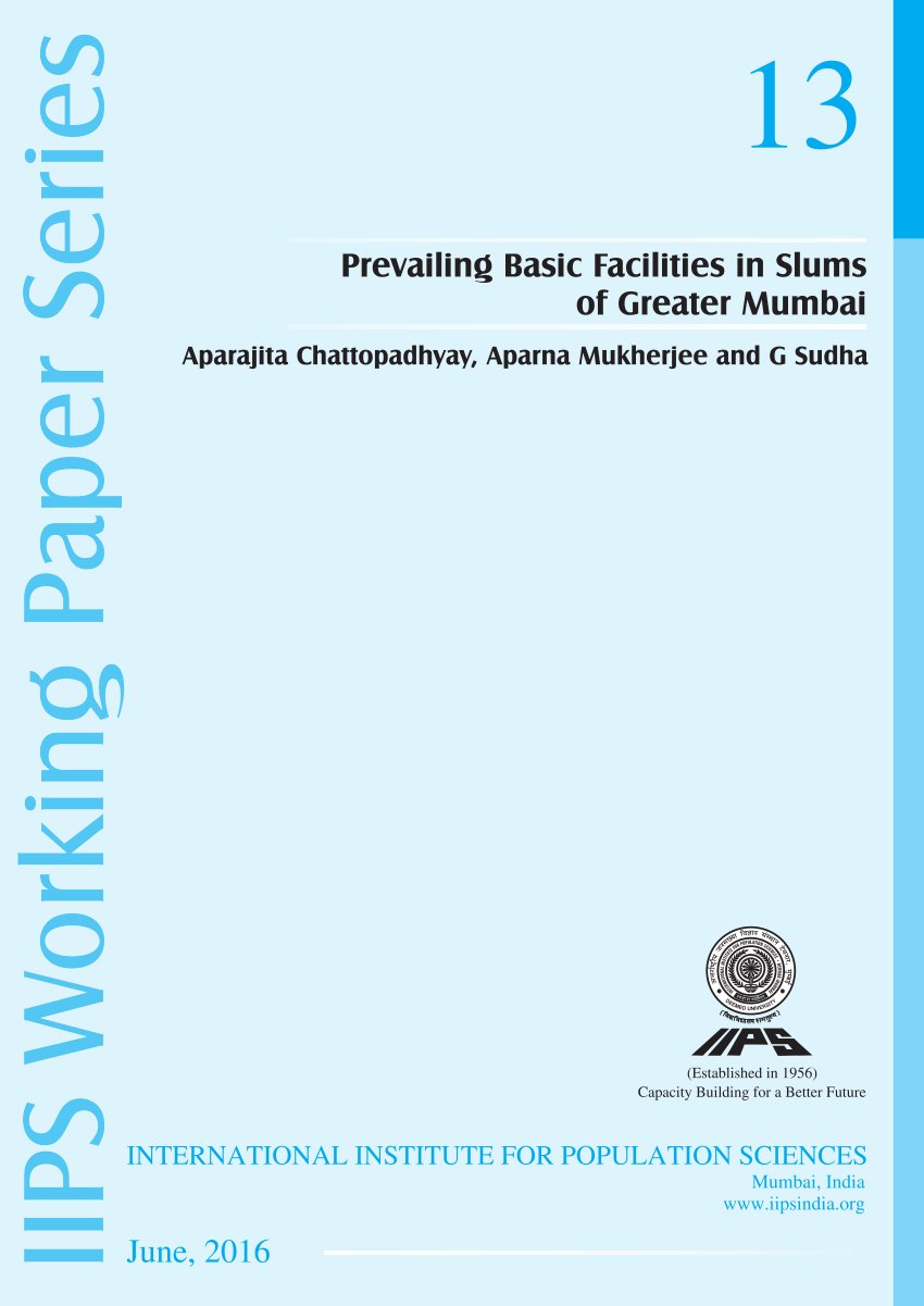 PDF) Prevailing Basic Facilities in Slums of Greater Mumbai