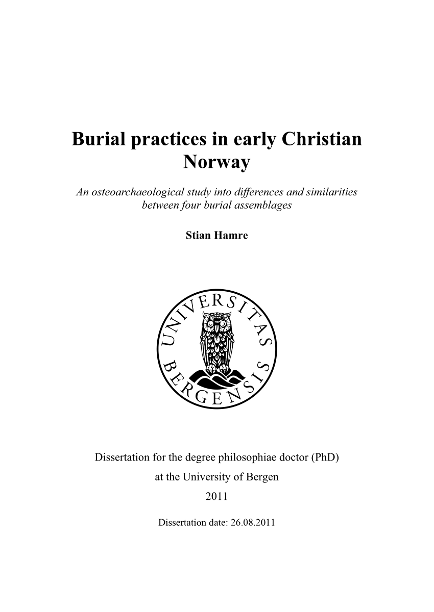 PDF) Burial Practices in Early Christian Norway. Osteoarchaeological Study Into Differences and Similarities Four Burial Assemblages
