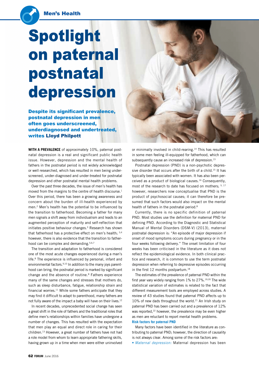 Postnatal depression in men