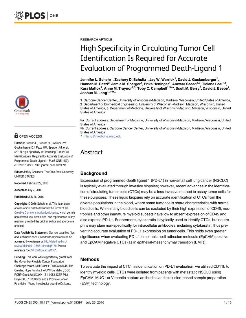 circulating tumor cells research paper