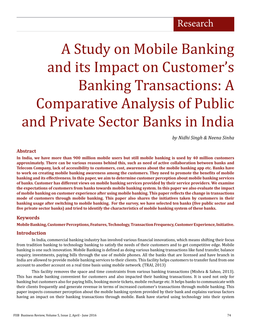 case study on mobile banking in india