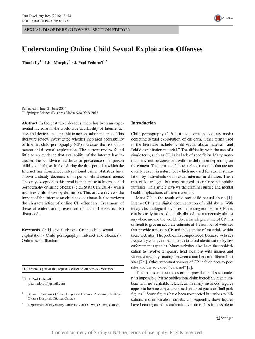 Understanding Online Child Sexual Exploitation Offenses | Request PDF