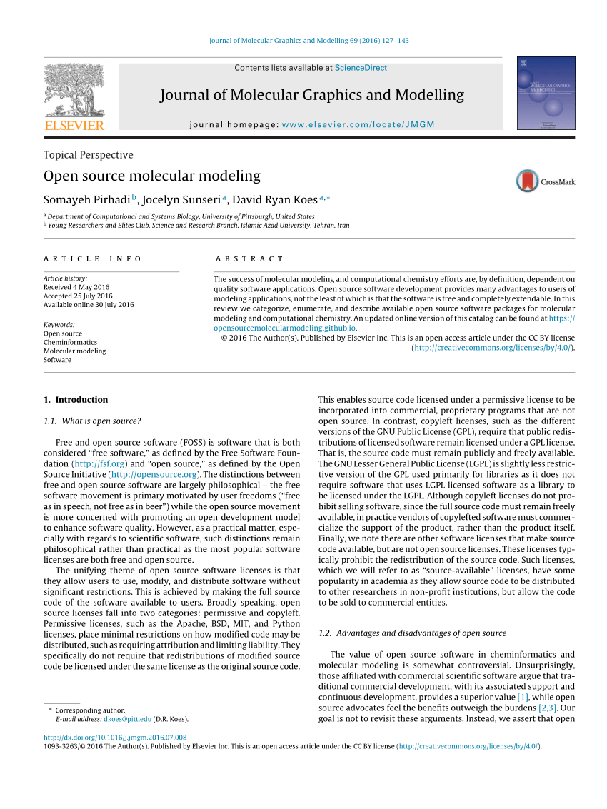 PDF) Open Source Molecular Modeling