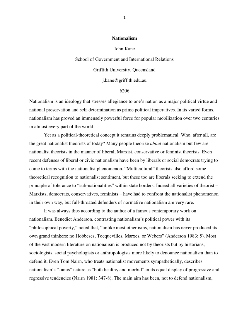 essay about nationalism