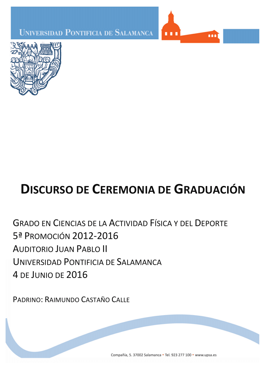 Pdf Discurso De Ceremonia De Graduacion 5ª Promocion Cafyd Junio 16 El Deporte Como Transmisor De Valores