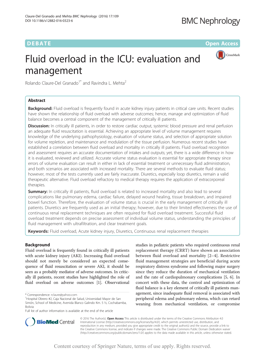 We should avoid the term “fluid overload”, Critical Care