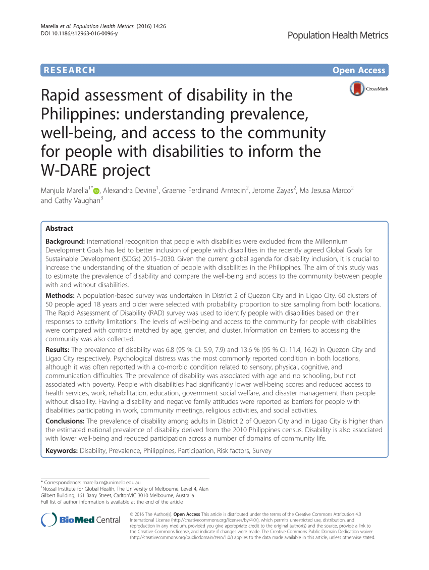 research paper about person with disabilities in the philippines