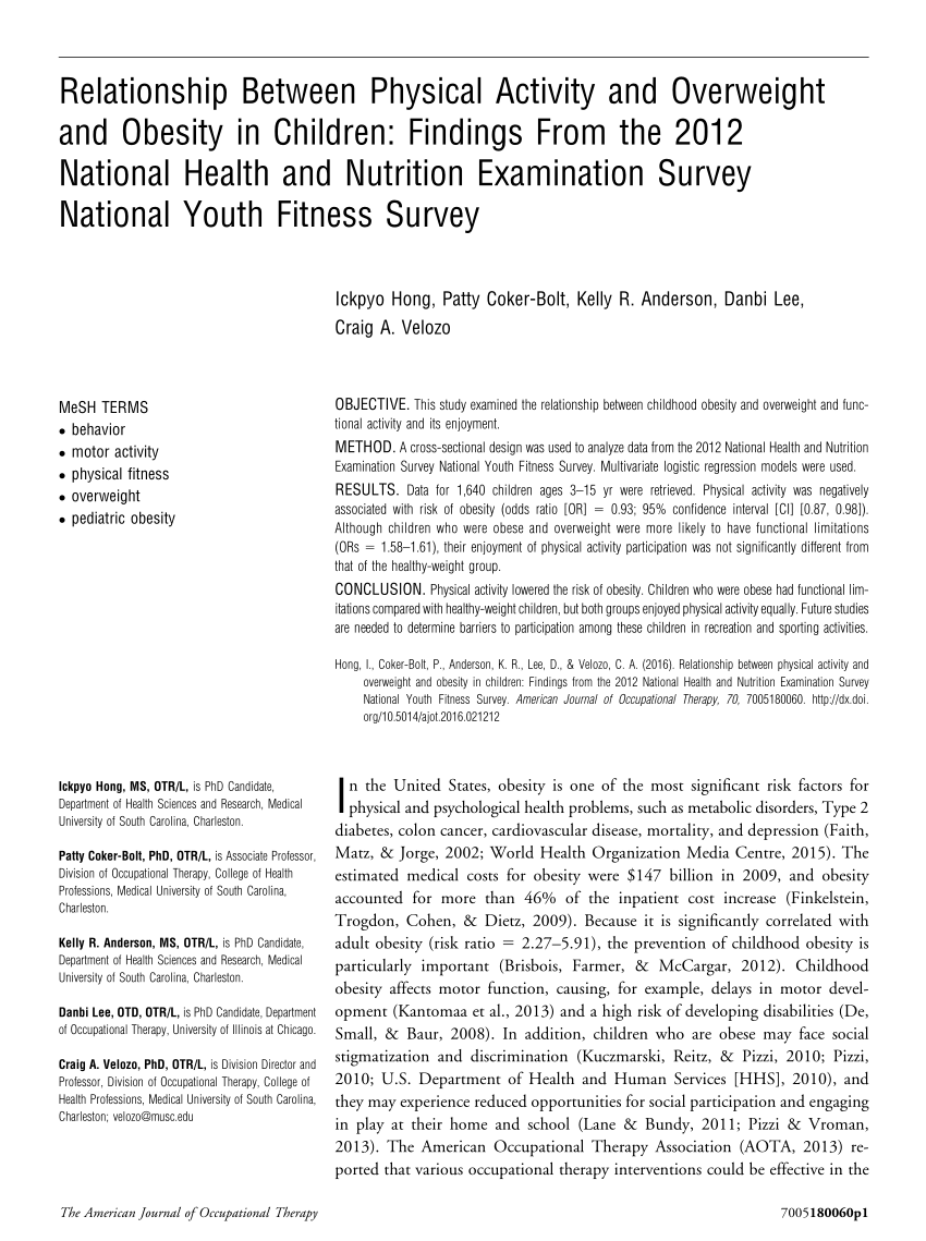 (PDF) Relationship Between Physical Activity and ...