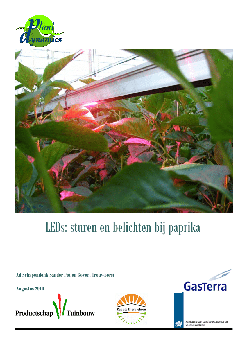 PDF) LED's: sturen belichten bij paprika