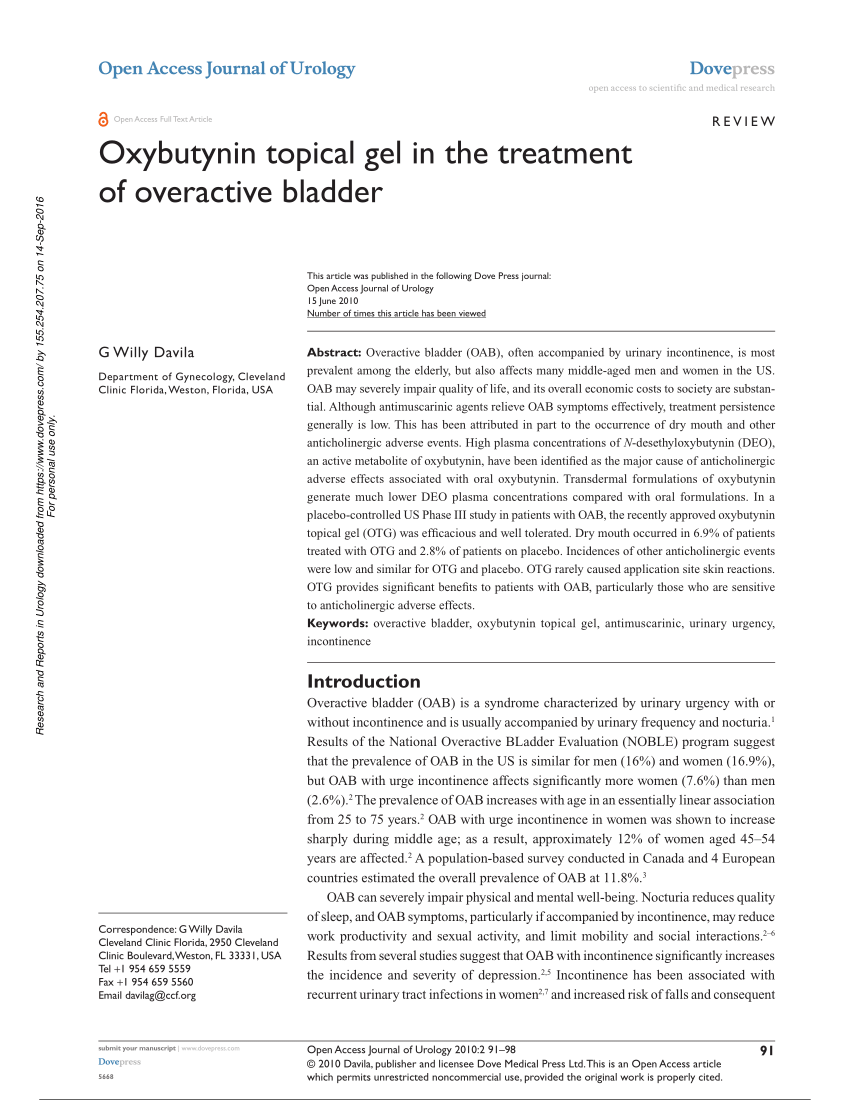 Ditropan medicine journal