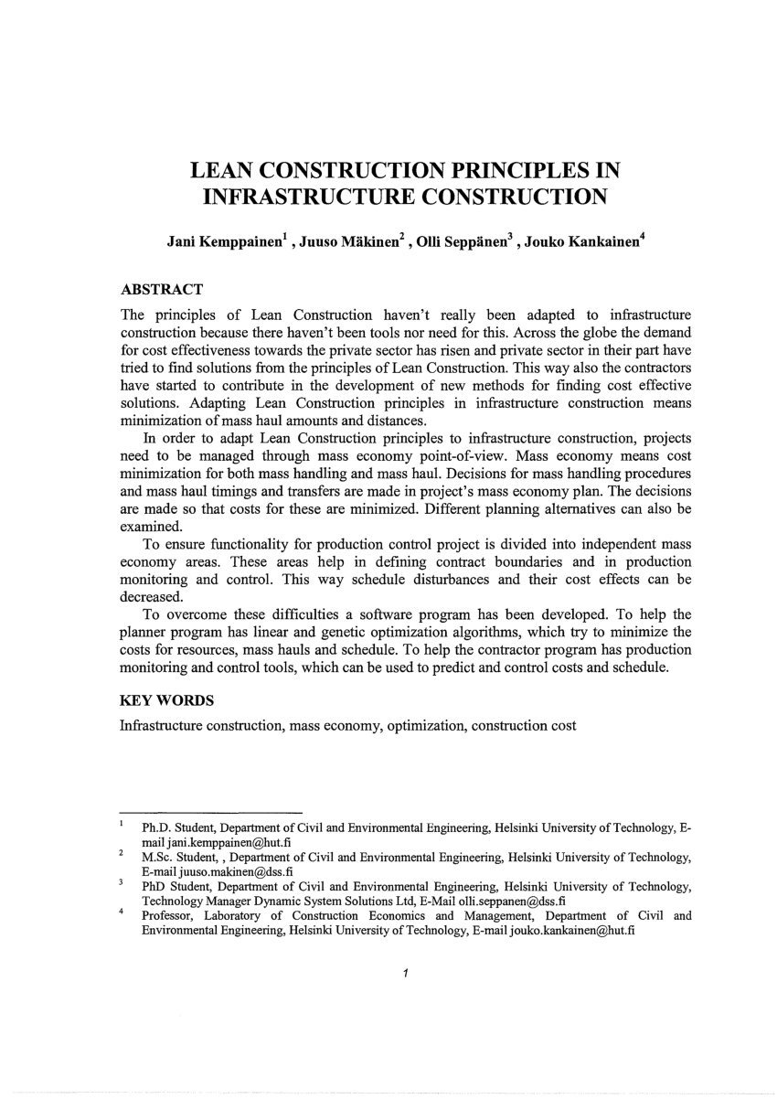 lean construction thesis