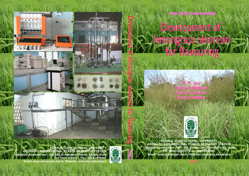 PDF) Development of lemongrass oleoresin for flavouring