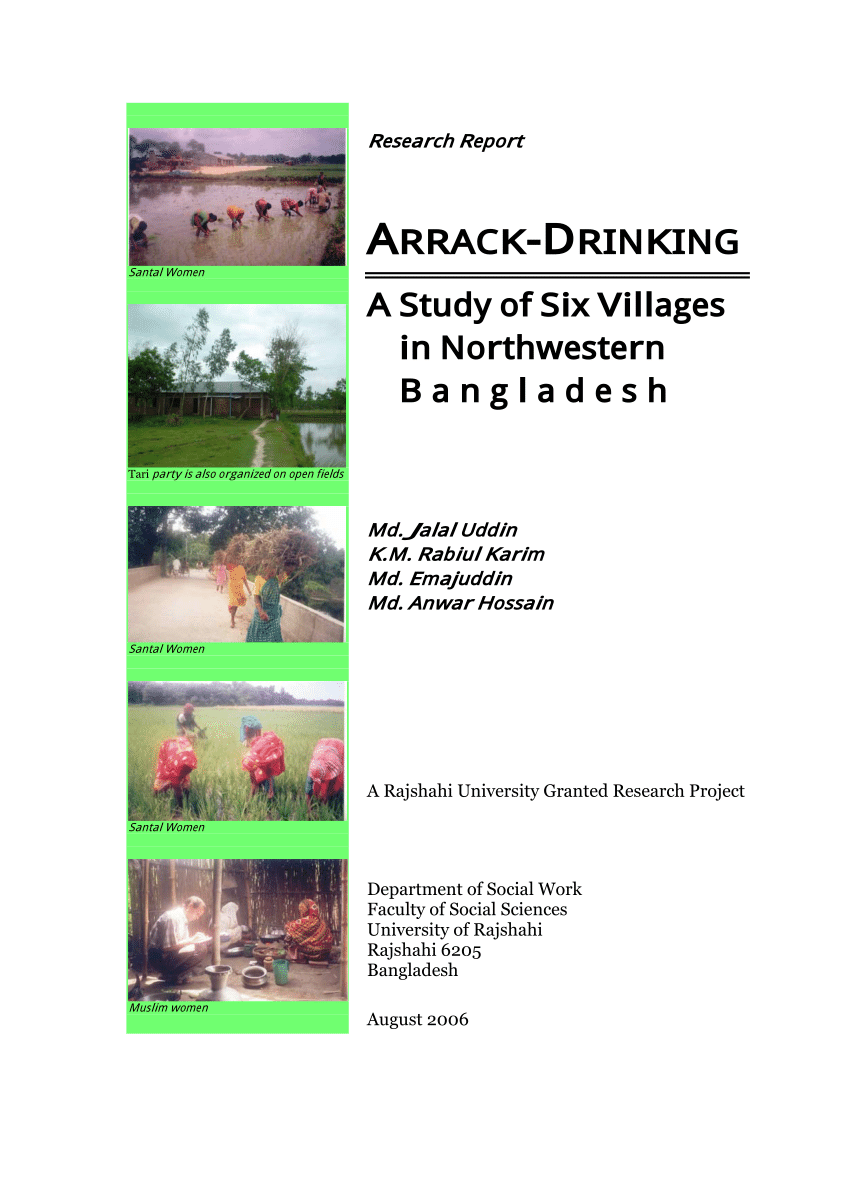 PDF) Arrack Drinking in Northwestern Villages of Bangladesh