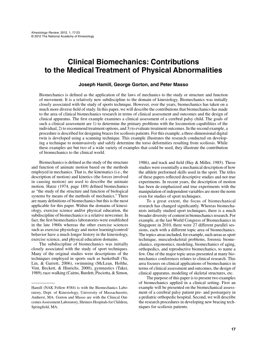 research article about biomechanics