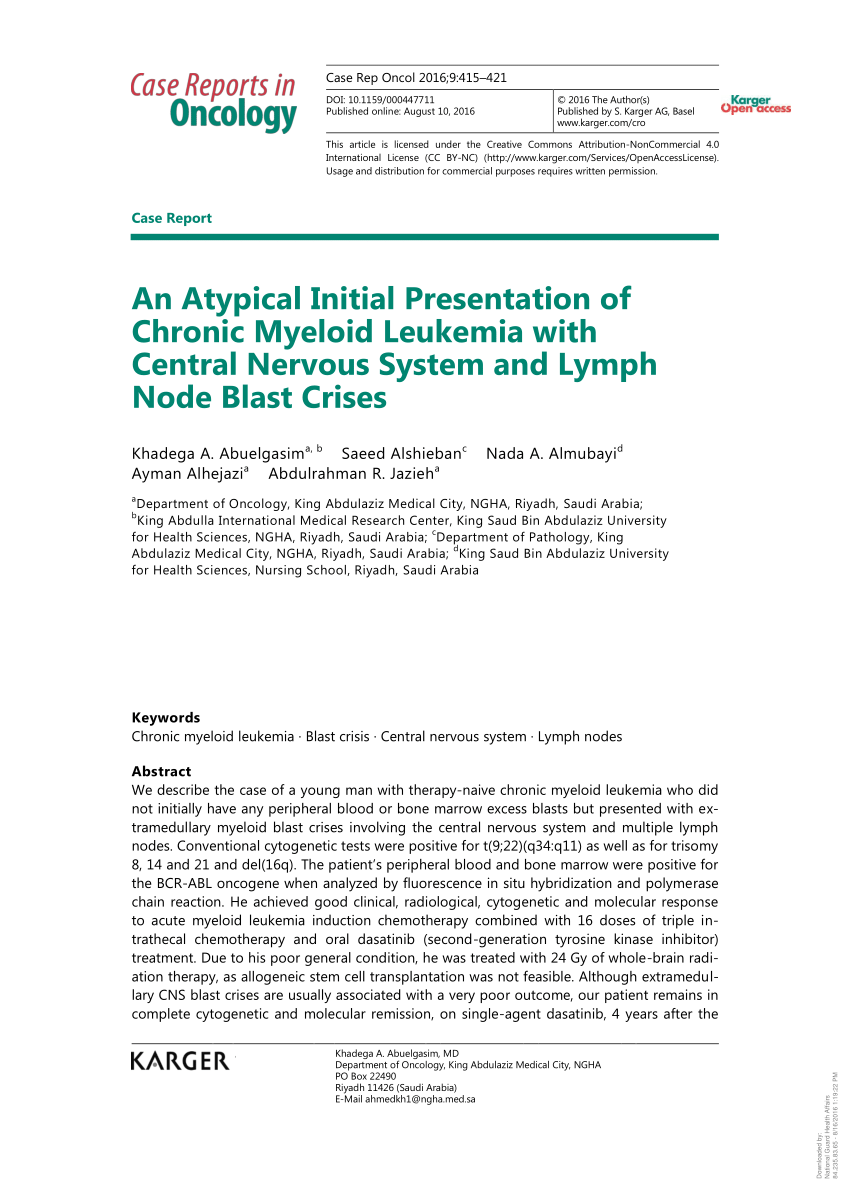 research article about myeloid leukemia