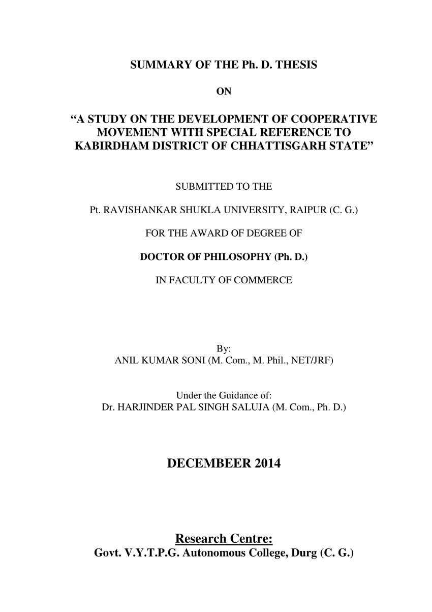 phd thesis synopsis pdf