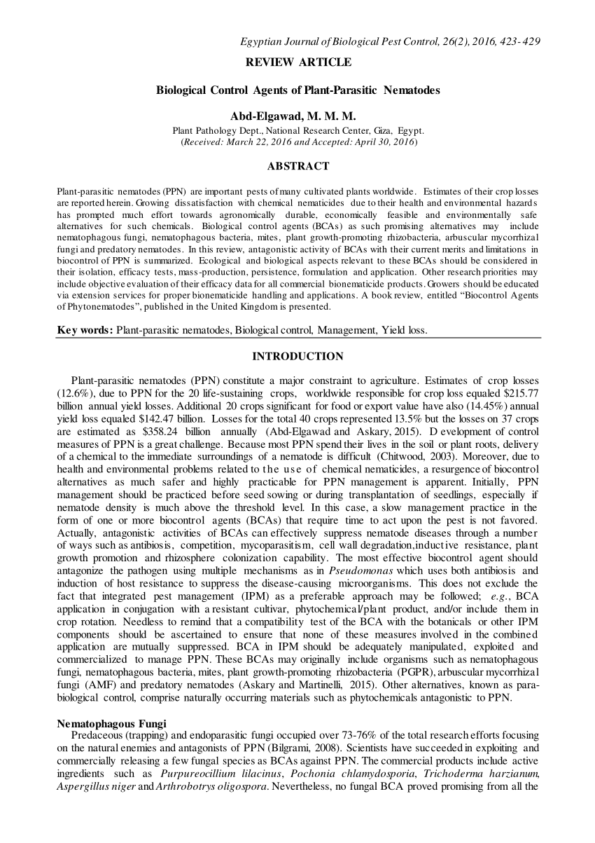 nematodes as biocontrol agents pdf