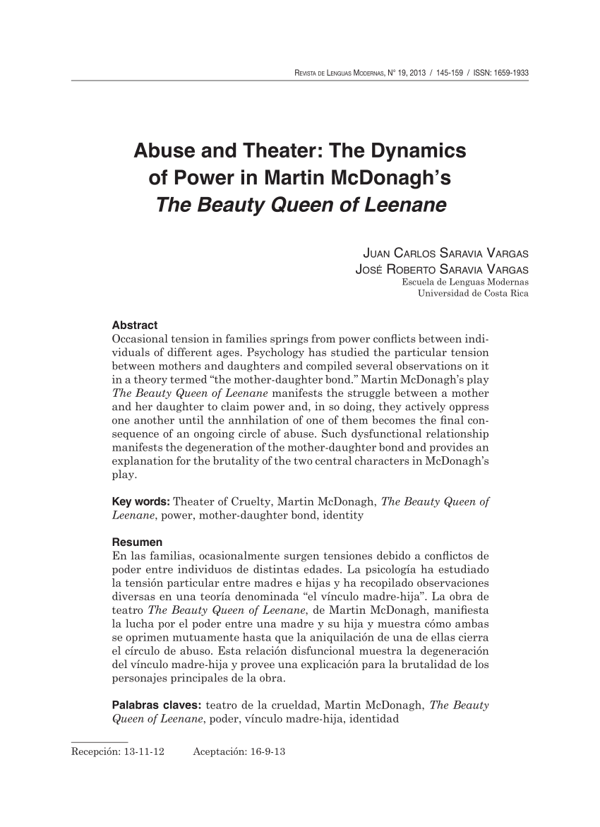 The Beauty Queen Of Leenane Script