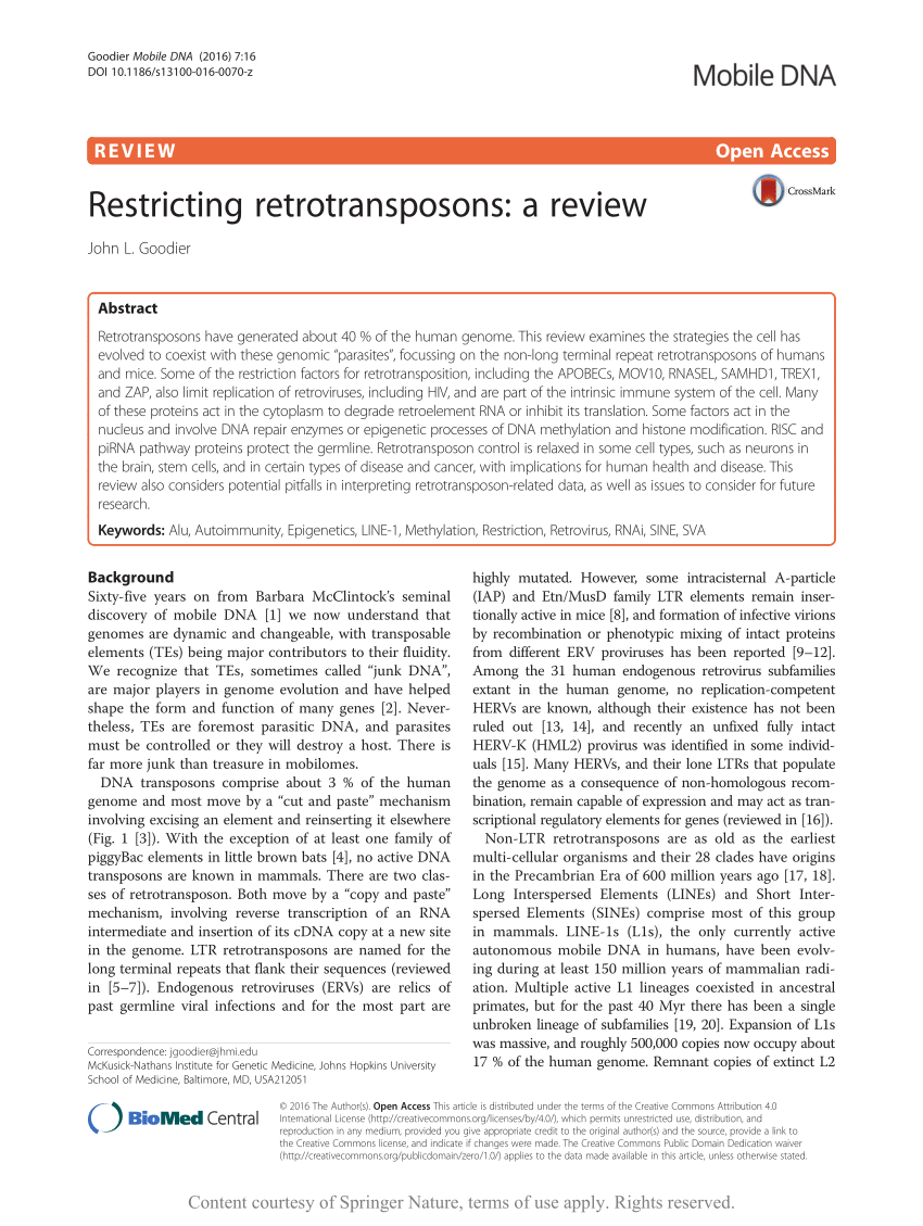 PDF) retrotransposons: a review