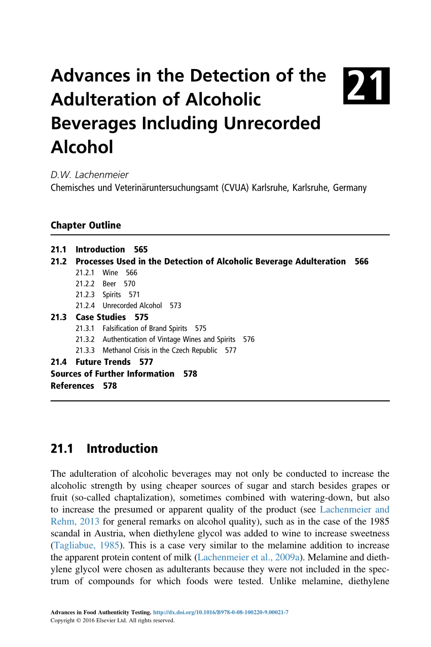 Classification Chart Of Alcoholic Beverages