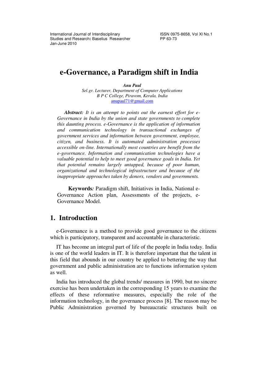 literature review on e governance in india
