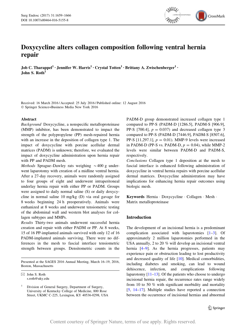 Doxycycline in linea