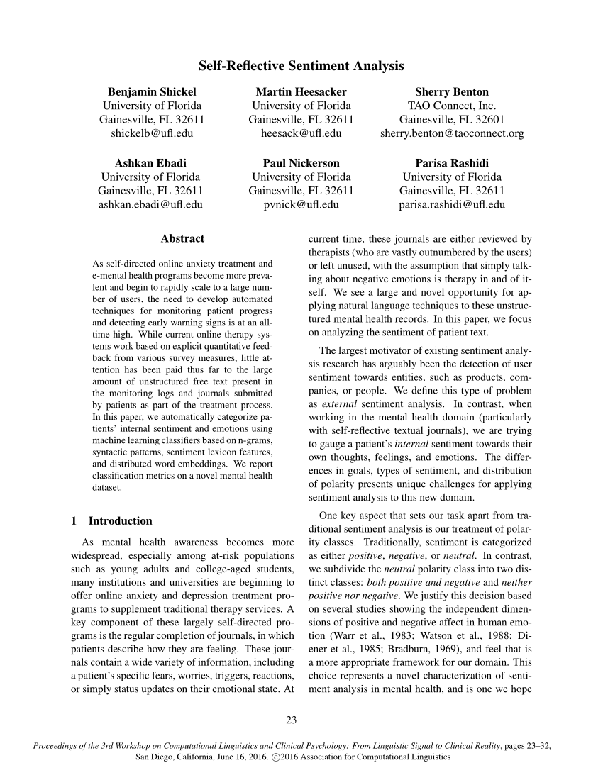 (PDF) Self-Reflective Sentiment Analysis