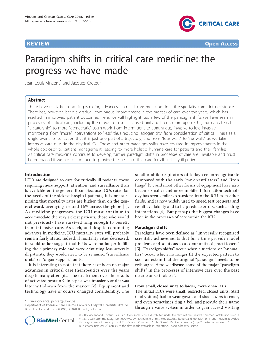paradigm shift in medicine