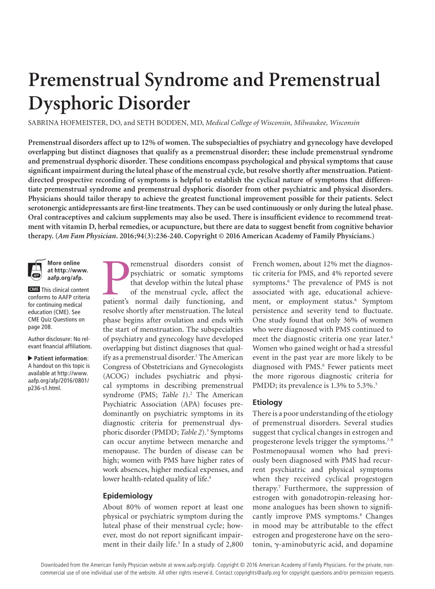 PMDD or Premenstrual Dysphoric Disorder affects 10% of us