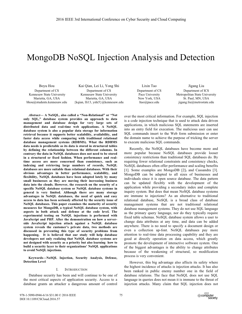 research paper on mongodb