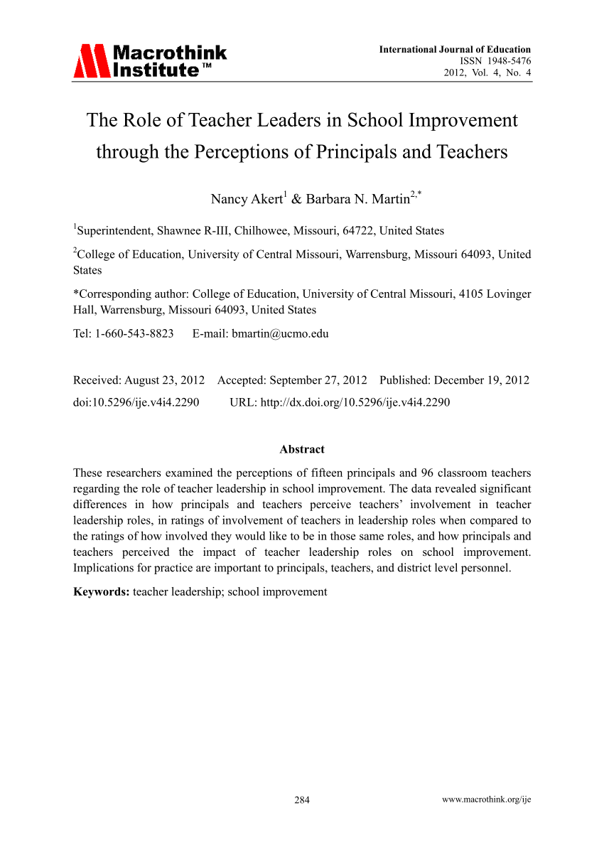 thesis on teacher leadership