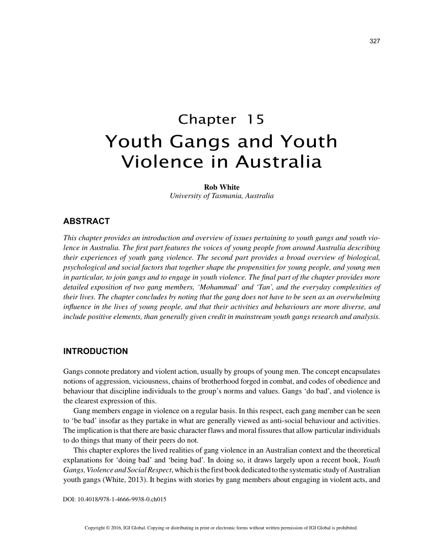research topics on youth gangs