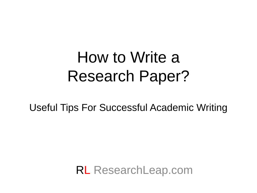 How can i write a research paper