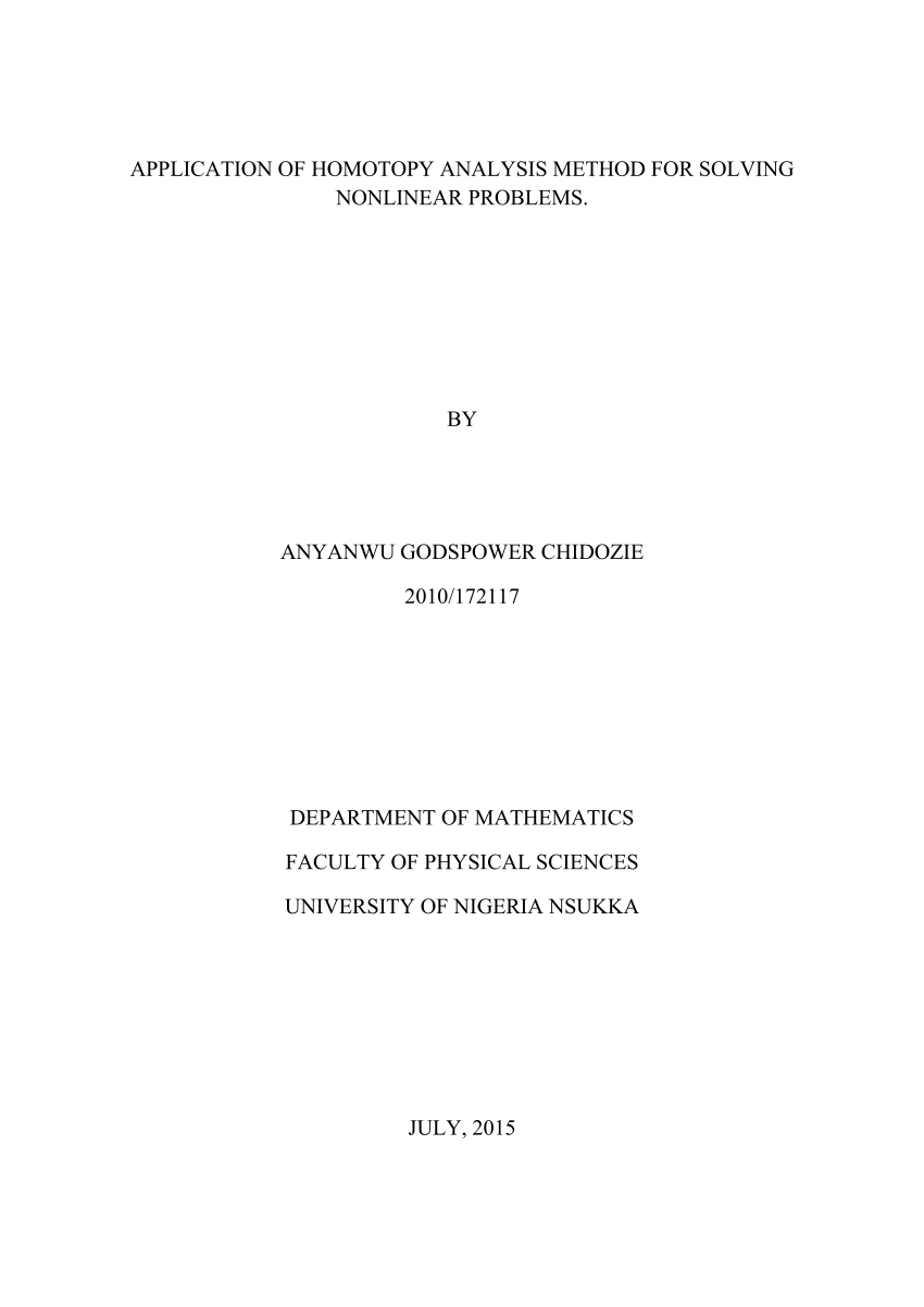 thesis on homotopy analysis method