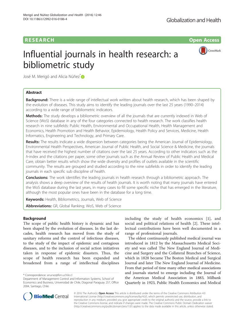 health research journal articles