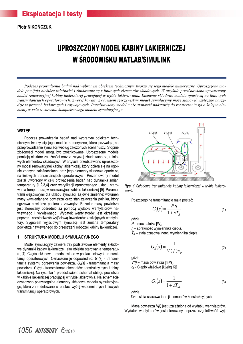 Pdf Uproszczony Model Kabiny Lakierniczej W środowisku