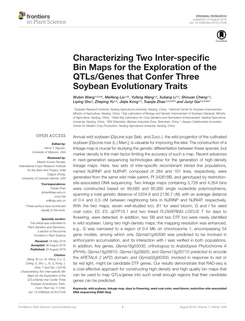 PDF) Characterizing Two Inter-specific Bin Maps for the 