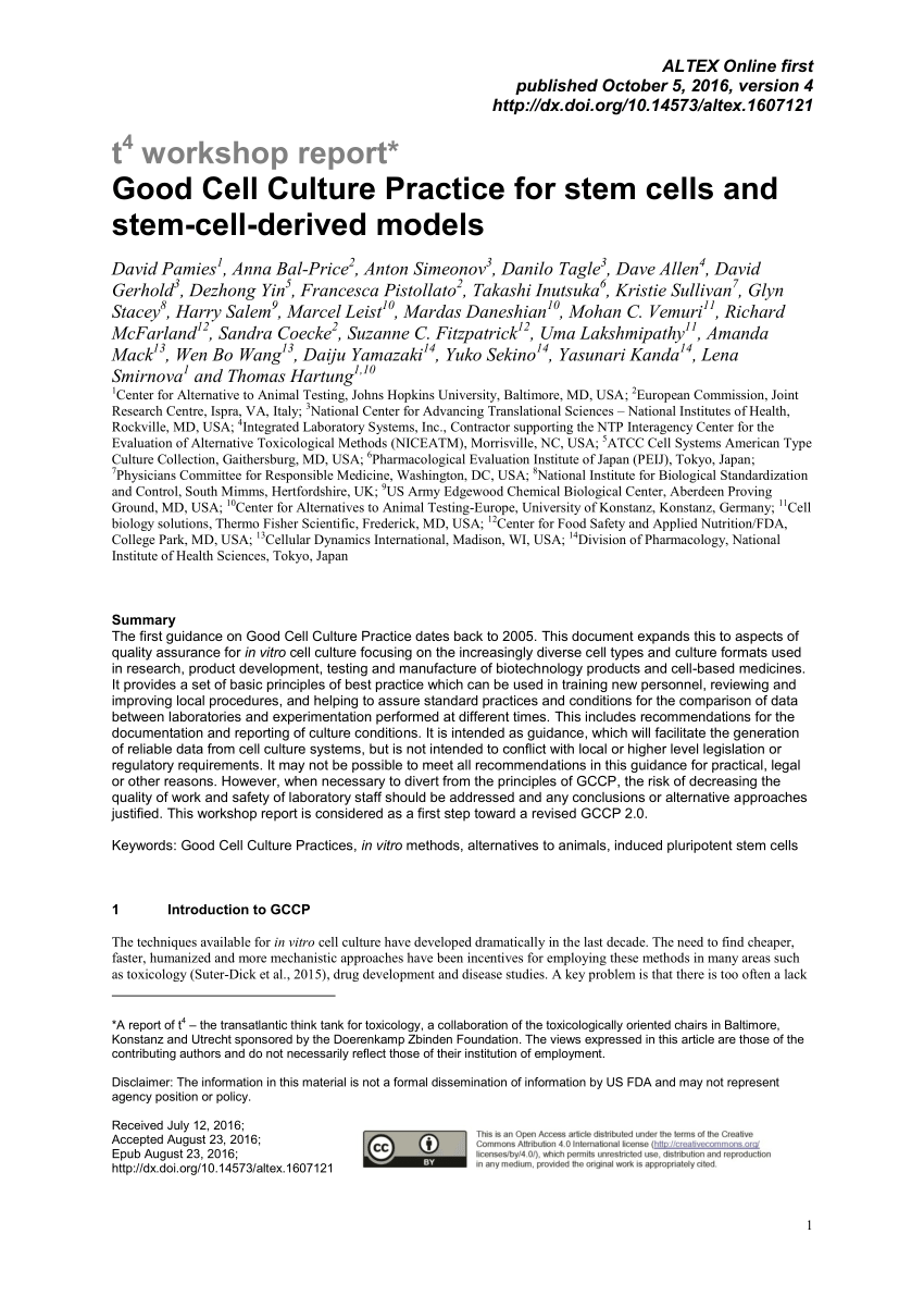 PDF) Good Cell Culture Practice for stem cells and stem-cell ...