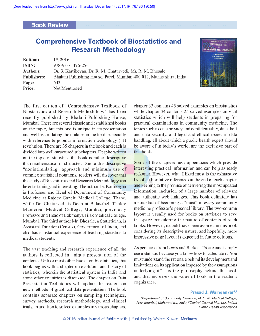 biostatistics and research methodology unit 2 pdf