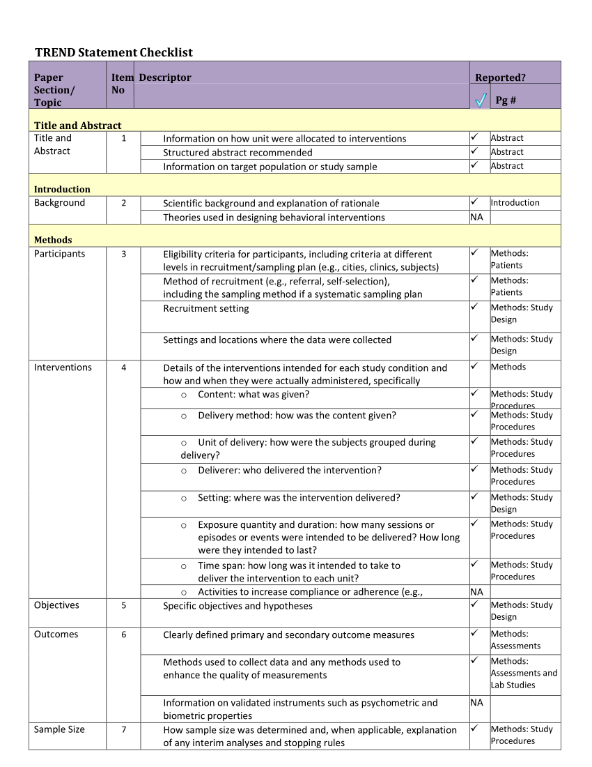 (PDF) S1 TREND Checklist