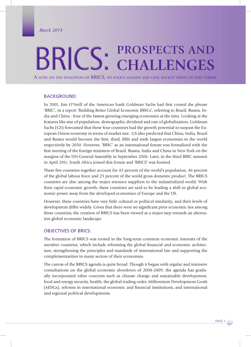 essay on current issues and challenges of brics