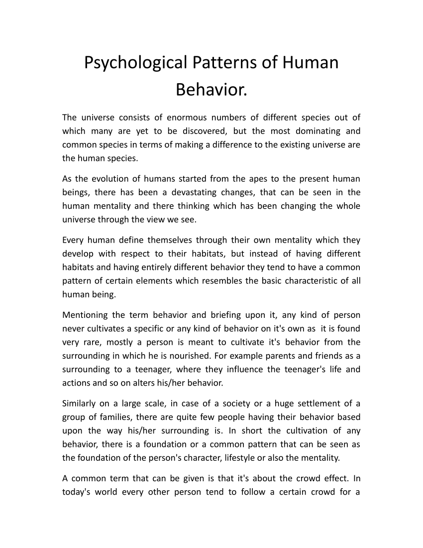 human behavior research paper