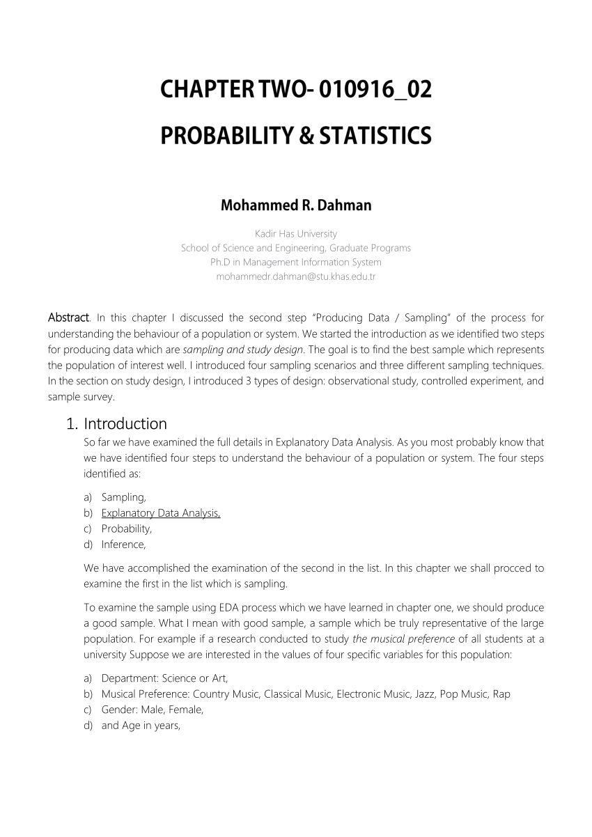research paper on probability