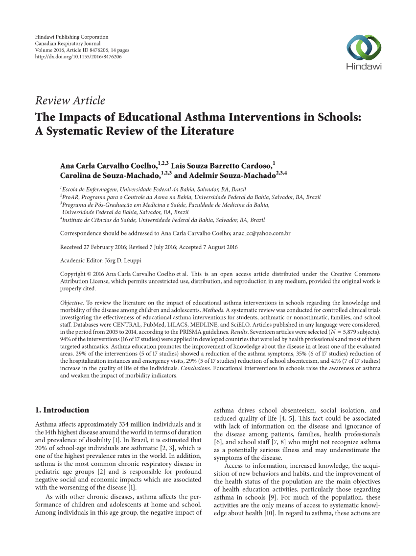 systematic review asthma education