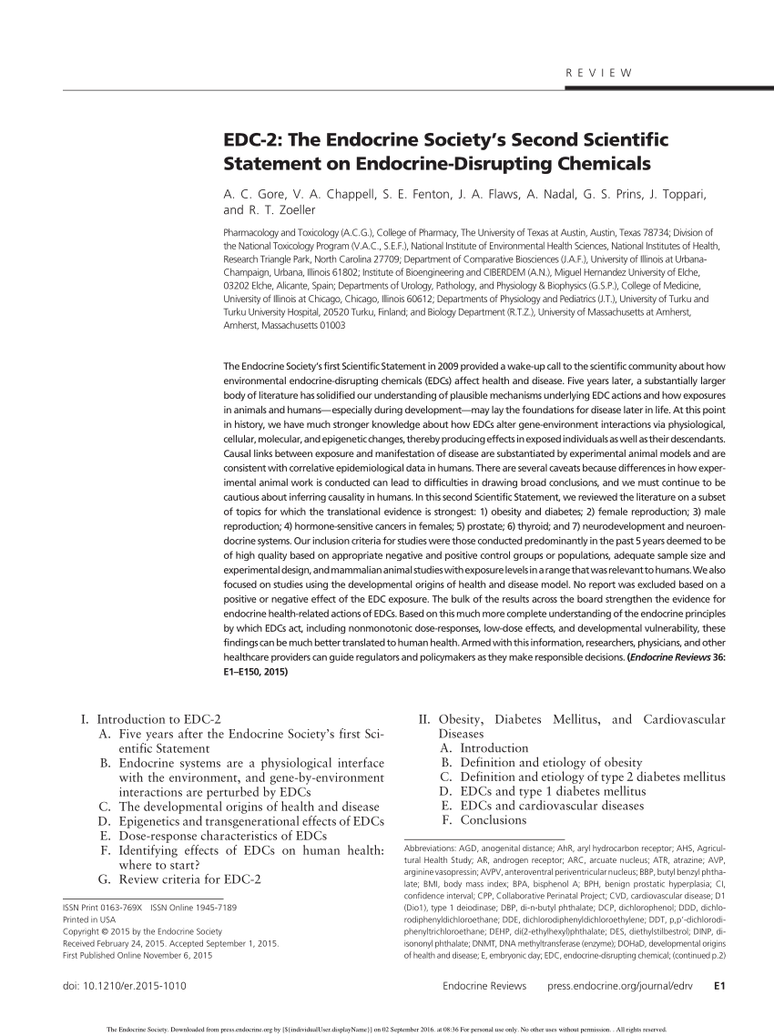 (PDF) EDC2 The Endocrine Society's Second Scientific Statement on