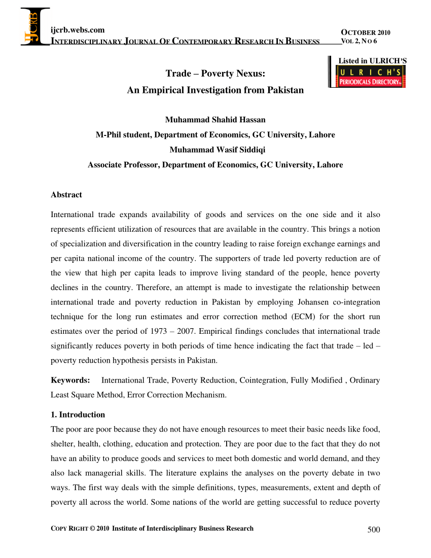 research paper poverty in pakistan