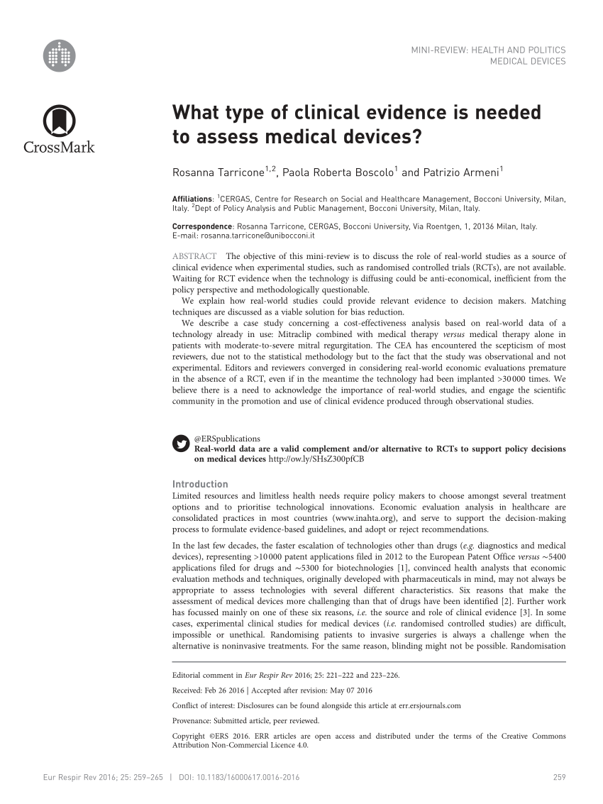 medical devices evidence and research journal